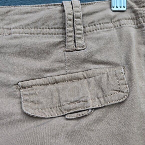 Y2K Chino Micro Shorts Size S Low Rise Khaki Beige Preppy Grunge - Picture 6 of 7